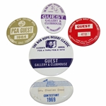 Five (5) Different 1960 & 70s Official PGA Guest Badges