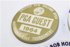 Five (5) Different 1960 & 70's Official PGA Guest Badges