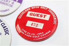 Five (5) Different 1960 & 70's Official PGA Guest Badges