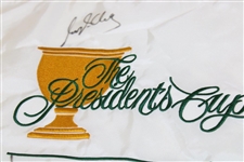 Duval, Lehman, Allenby Signed 2000 The Presidents Cup Embroidered Flag JSA ALOA