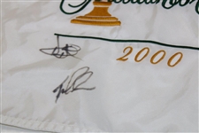 Duval, Lehman, Allenby Signed 2000 The Presidents Cup Embroidered Flag JSA ALOA