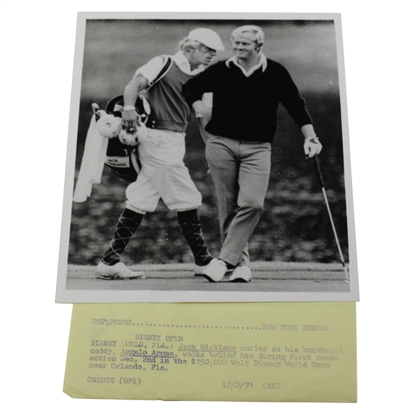 Jack Nicklaus & Angelo Argea at Walt Disney Open 1971 UPI Wire Photo