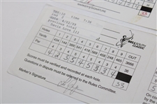Couples, Langer, Love III. Singh & others Signed Three (3)Tournament Scorecards