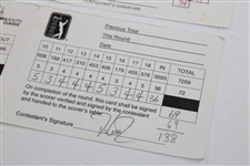 Couples, Langer, Love III. Singh & others Signed Three (3)Tournament Scorecards