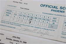 Daly, Furyk, Azinger, Lehman & others Signed Three (3) Phoenix Open Scorecards