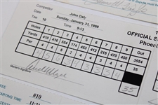 Daly, Furyk, Azinger, Lehman & others Signed Three (3) Phoenix Open Scorecards