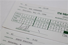 O'Meara, Crenshaw, Duval & others Signed Four (4) 1994 The Memorial Scorecards