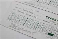 O'Meara, Crenshaw, Duval & others Signed Four (4) 1994 The Memorial Scorecards