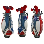 Evel Knievel's Personal Match Used Golf Bag w/MacGregor Tourney Irons, Woods & Putter w/Headcovers