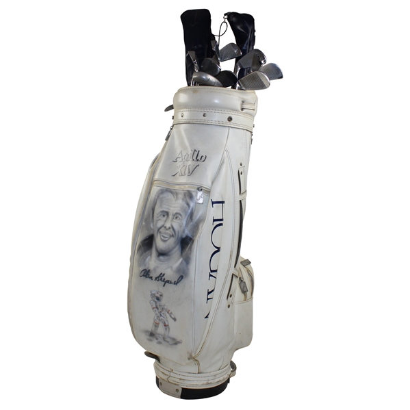 Alan Shepards Personal Match Used Golf Bag w/Hogan Irons, Woods & Putter w/Headcovers