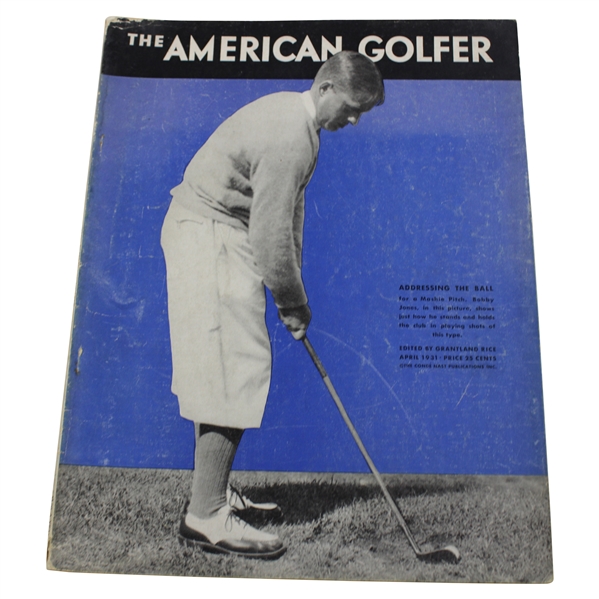 1931 American Golfer Magazine With Bobby Jones On Cover - April 1931