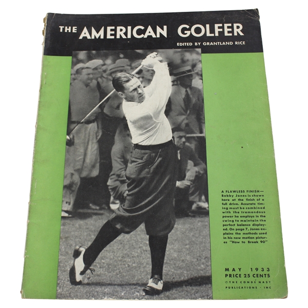 1933 American Golfer Magazine With Bobby Jones On Cover - May 1933