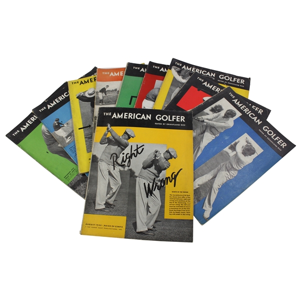 Ten (10) The American Golfer Magazines - From May 1931-November 1934