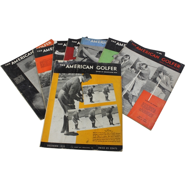 Eight (8) The American Golfer Magazines - From May 1931-November 1934