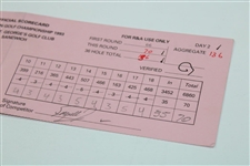 Ernie Els & Fuzzy Zoeller Signed 1993 OPEN at Royal St. George's Official Scorecard