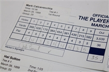 Irwin/Leonard/Calc/Murphy/Sutton/Duval/Floyd/Nelson Signed 1998 The Players Scorecards