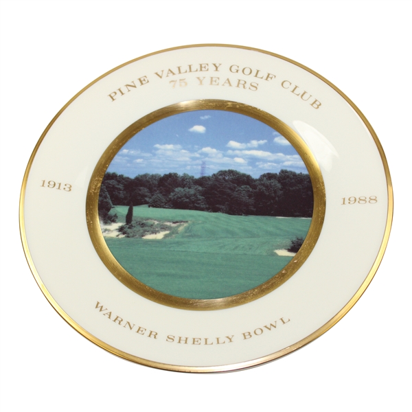 Pine Valley Golf Club 75 Years Warner Shelly Bowl Porcelain Plate - 1913-1988