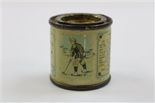 C. 1890 The J&M Golf Ball Paint Can with Golfers - James Mathers & Co. - Montrose