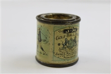C. 1890 The J&M Golf Ball Paint Can with Golfers - James Mathers & Co. - Montrose