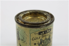 C. 1890 The J&M Golf Ball Paint Can with Golfers - James Mathers & Co. - Montrose