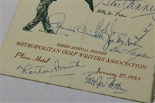 Bobby Jones, Ouimet, Horton Smith, Hogan, Babe & others Signed 1955 Metropolitan Golf Writers Menu JSA ALOA