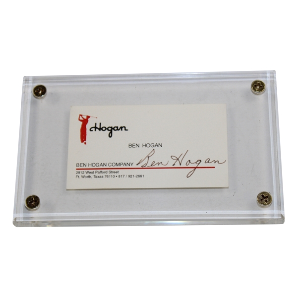 Ben Hogan Signed Ben Hogan Co. Business Card JSA ALOA