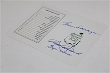 Gene Sarazen, Sam Snead & Byron Nelson Signed Augusta National GC Scorecard JSA ALOA