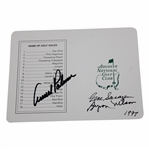 Arnold Palmer, Gene Sarazen & Byron Nelson Signed Augusta National GC Scorecard JSA ALOA
