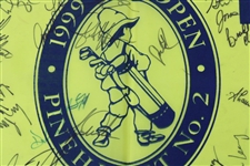 Champion Payne Stewart, Tiger Woods & Field Signed 1999 US Open at Pinehurst Flag JSA ALOA