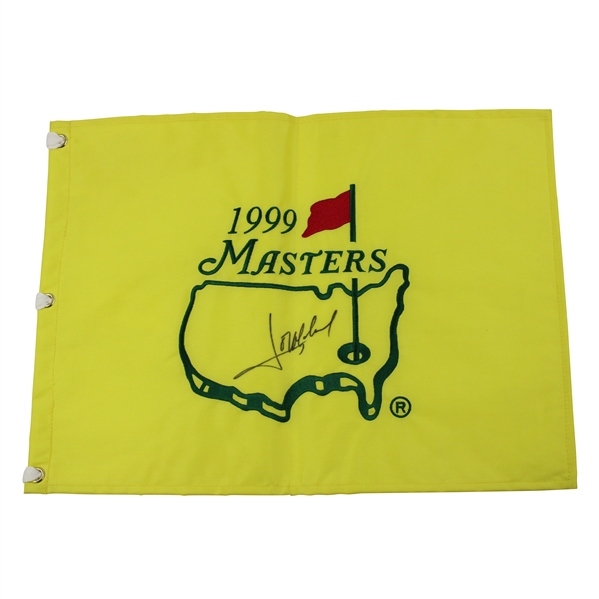 Jose Maria Olazabal Signed 1999 Masters Embroidered Flag JSA ALOA