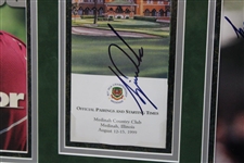 Tiger Woods Signed 1999 PGA Championship Guide With Sergio Signed Photo - Framed JSA ALOA
