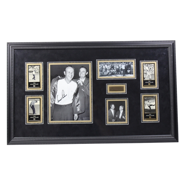 Arnold Palmer Signed Photo & Grand Slam Ventures Masters Display - Framed JSA ALOA