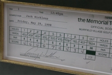 Jack Nicklaus Signed Used Official 1998 Memorial Tournament Competitor Scorecard - Framed JSA ALOA