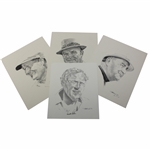 Arnold Palmer Signed Van Zandt Print w/Nelson/Snead/Sarazen Van Zandt Prints JSA ALOA