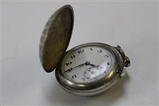 c. 1920's Dunlop Mesh Golf Ball Advertising Pocket Watch In Working Order - Swiss Made