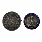Two (2) Carnoustie Sterling Silver Bruntsfield Links GS Members Pins