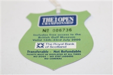 2000 The OPEN Championship at The Old Course St. Andrews Season Ticket #006736