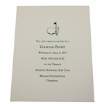 2012 Augusta National Golf Club Cocktail Buffet Invitation - April 4th