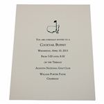 2013 Augusta National Golf Club Cocktail Buffet Invitation - April 10th