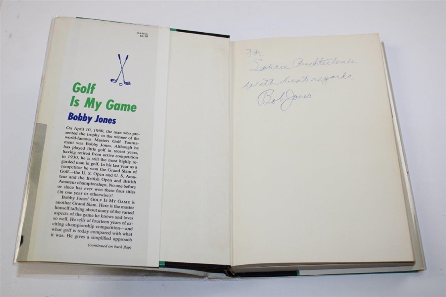 Bobby Jones Signed 1960 'Golf Is My Game' Book to Laurie Auchterlonie JSA ALOA