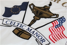 Tiger Woods & Team USA Signed 2010 Ryder Cup at Celtic Manor Flag JSA ALOA