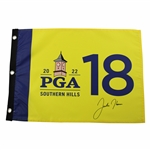 Justin Thomas Signed 2022 PGA Championship at Southern Hills Flag JSA ALOA
