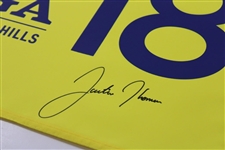Justin Thomas Signed 2022 PGA Championship at Southern Hills Flag JSA ALOA