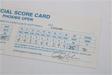 Payne Stewart Signed 1992 Phoenix Open Tournament Used Score Card