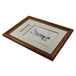 Walter Hagen Signed Cut Original Arthur Weaver Ink Display - Framed JSA ALOA