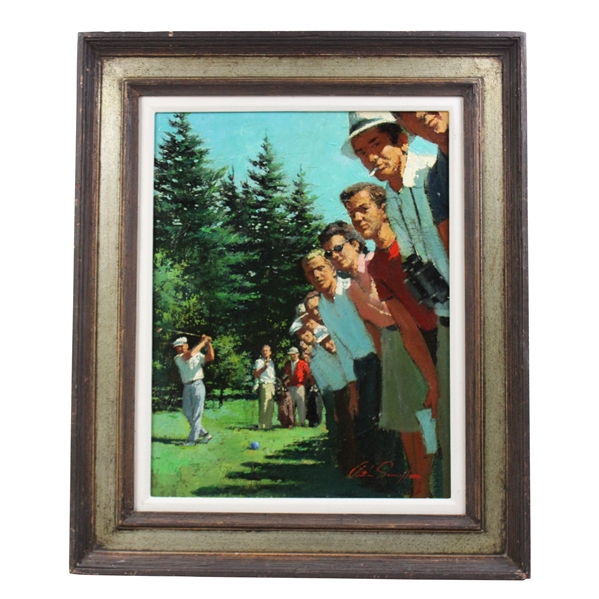 Original Circa 1960s Ben Hogan Oil Painting by Artist Arthur Sarnoff - Framed