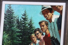 Original Circa 1960's Ben Hogan Oil Painting by Artist Arthur Sarnoff - Framed