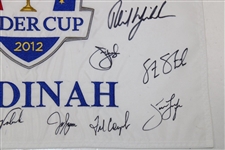Tiger Woods & Team USA Signed 2012 Ryder Cup at Medinah CC Flag JSA ALOA