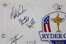 Tiger Woods & Team USA Signed 2012 Ryder Cup at Medinah CC Flag JSA ALOA