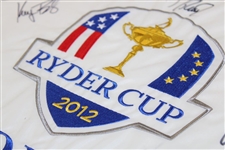 Tiger Woods & Team USA Signed 2012 Ryder Cup at Medinah CC Flag JSA ALOA